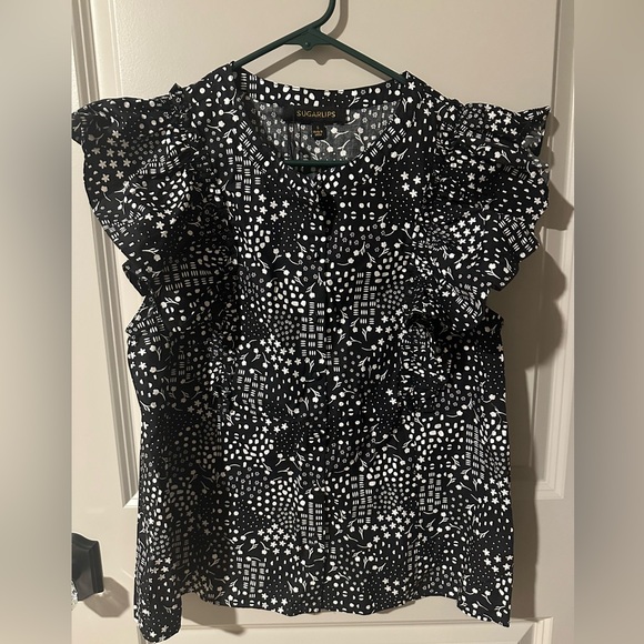 Sugarlips Ruffle Button Down Blouse - Picture 2 of 2